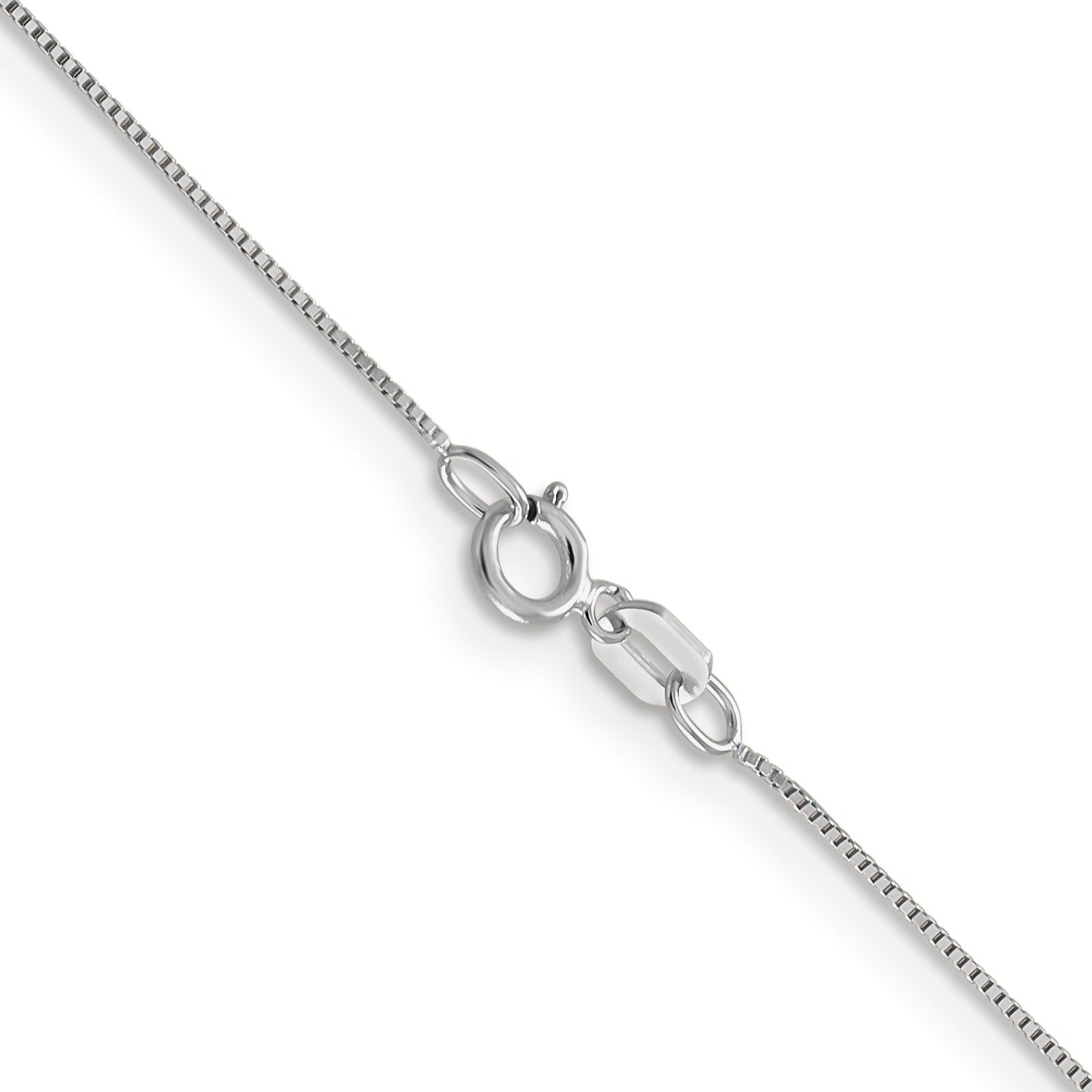 14K White Gold 24 inch .5mm Box with Spring Ring Clasp Chain