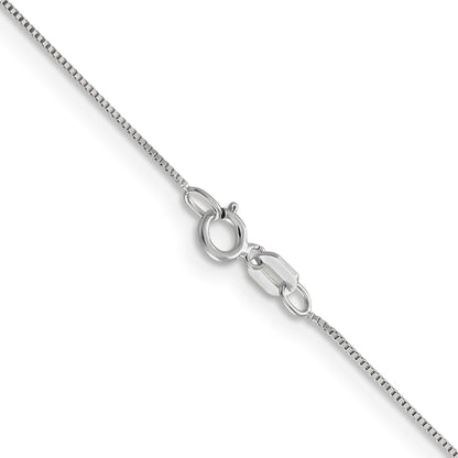 14K White Gold 24 inch .5mm Box with Spring Ring Clasp Chain