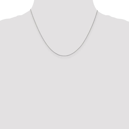 14K White Gold 18 inch .5mm Box with Spring Ring Clasp Chain