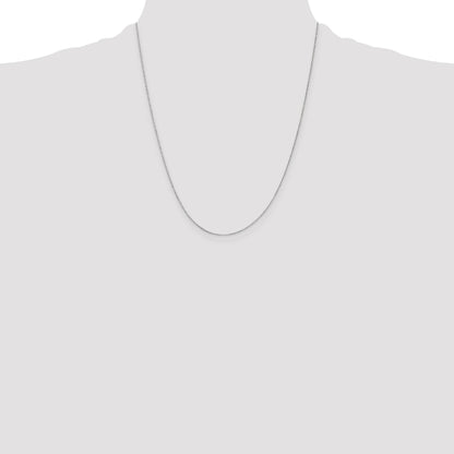 14K White Gold 22 inch .5mm Box with Spring Ring Clasp Chain