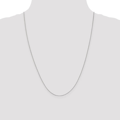 14K White Gold 24 inch .5mm Box with Spring Ring Clasp Chain