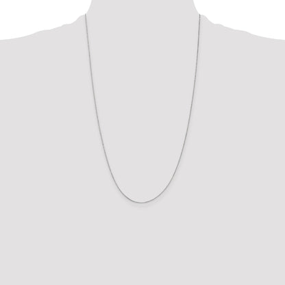 14K White Gold 26 inch .5mm Box with Spring Ring Clasp Chain