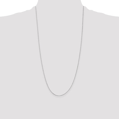 14K White Gold 28 inch .5mm Box with Spring Ring Clasp Chain