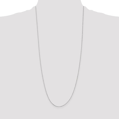 14K White Gold 30 inch .5mm Box with Spring Ring Clasp Chain