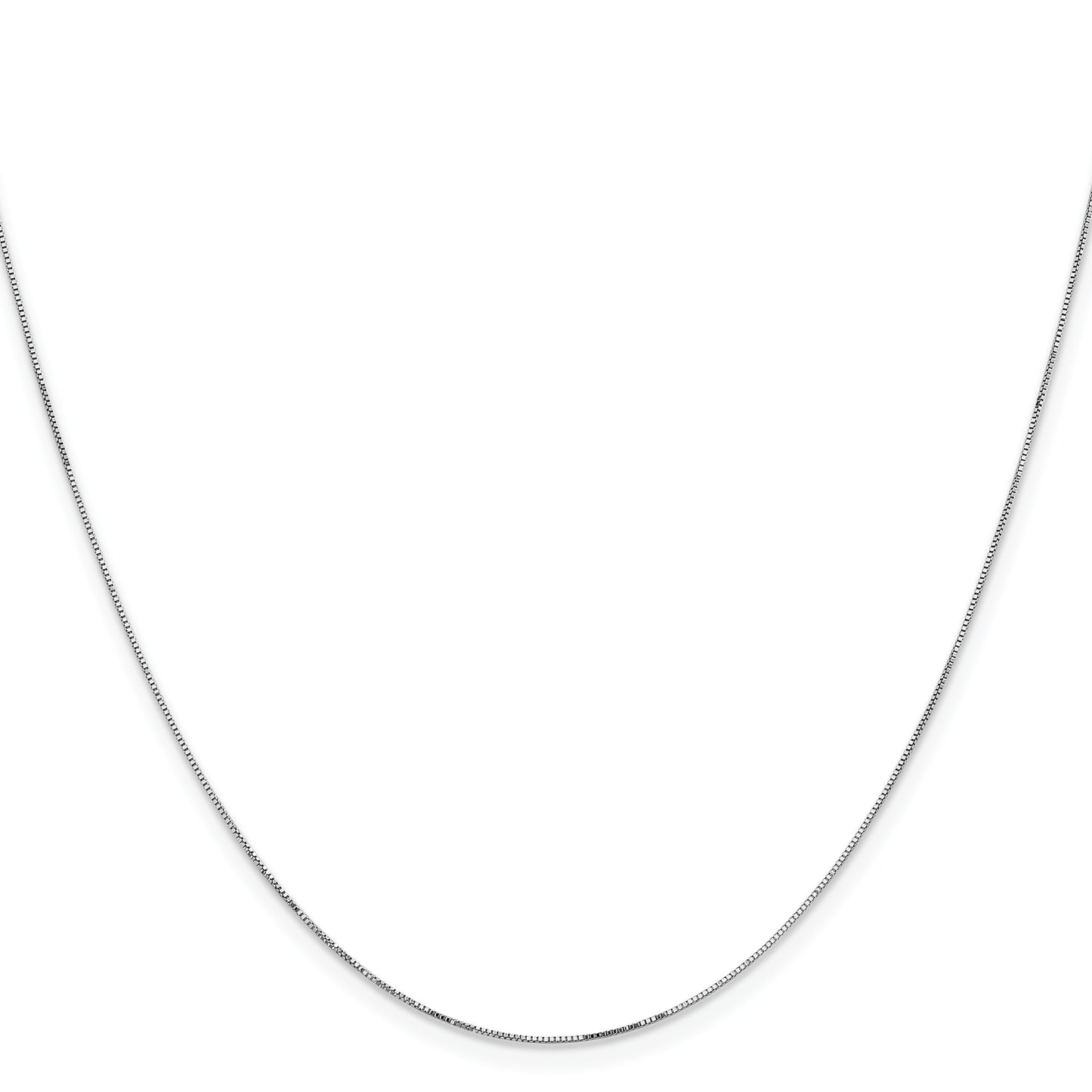 14K White Gold 24 inch .5mm Box with Lobster Clasp Chain