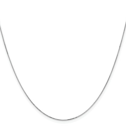 14K White Gold 24 inch .5mm Box with Lobster Clasp Chain