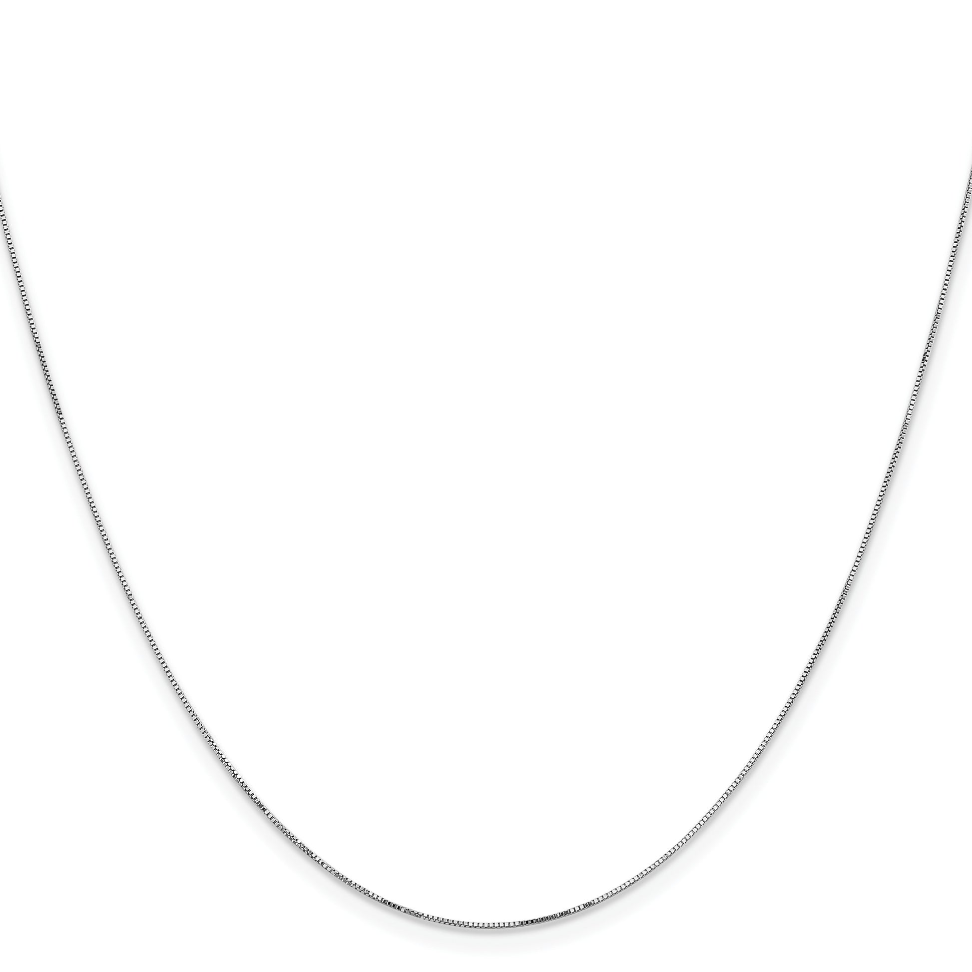 14K White Gold 30 inch .5mm Box with Lobster Clasp Chain