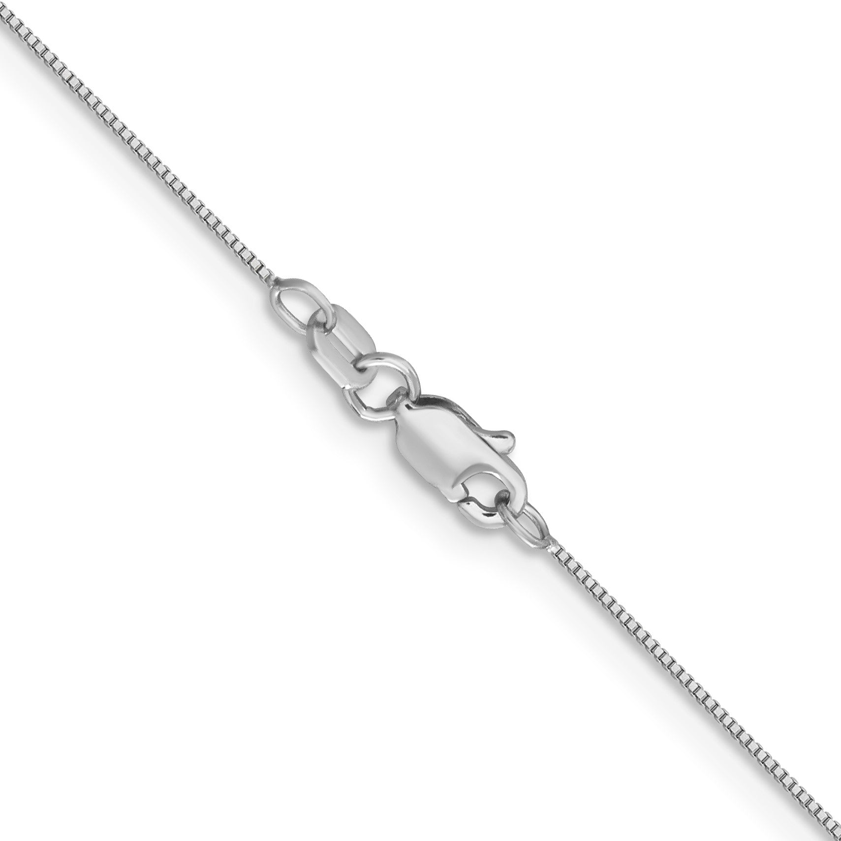 14K White Gold 30 inch .5mm Box with Lobster Clasp Chain