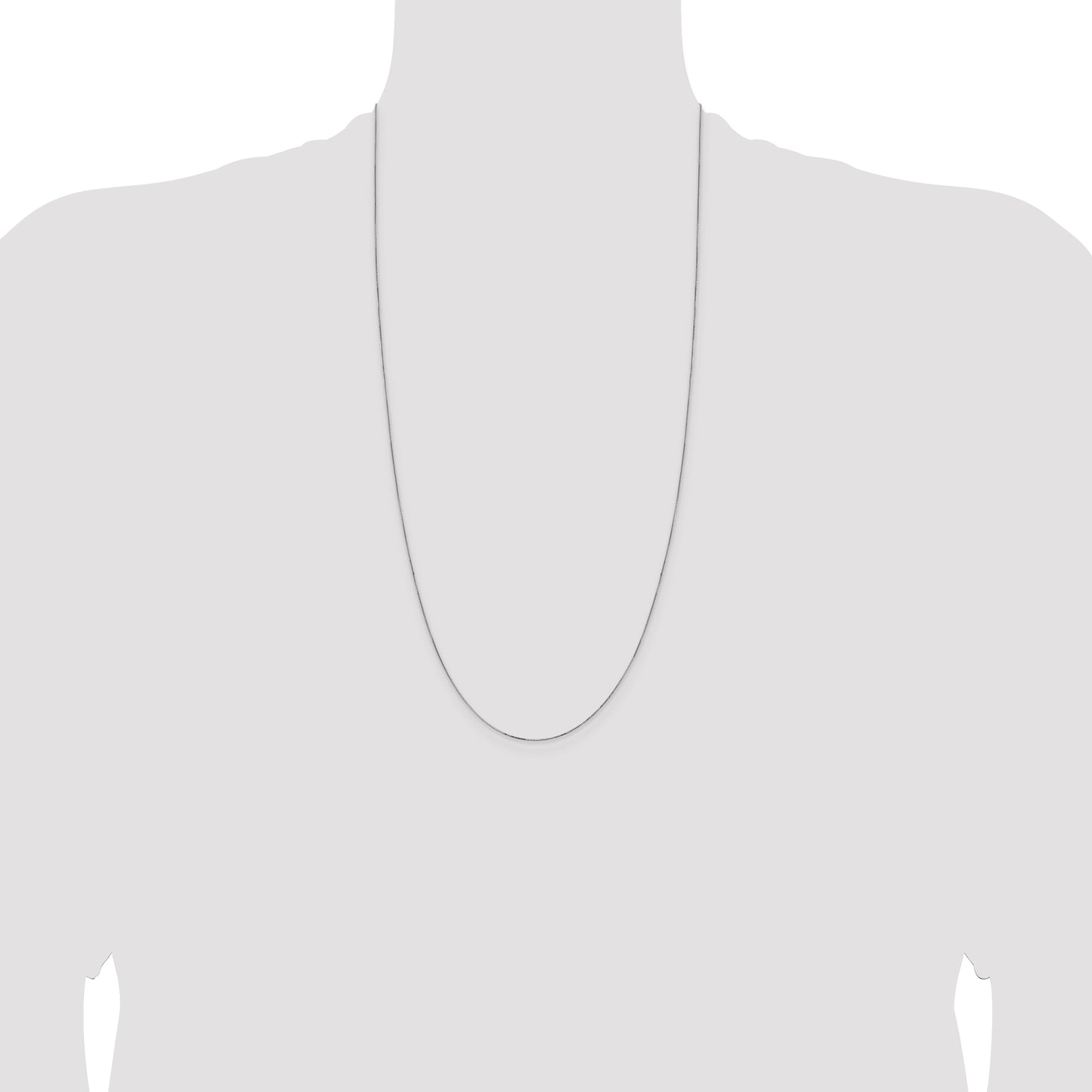 14K White Gold 28 inch .5mm Box with Lobster Clasp Chain