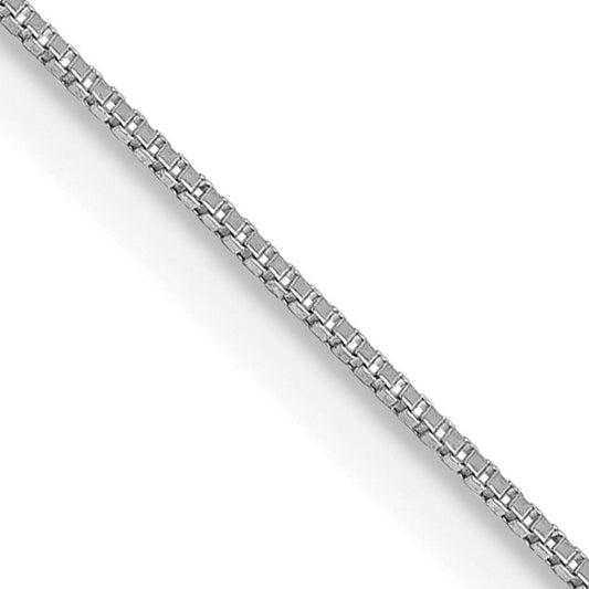 14K White Gold 16 inch .5mm Box with Lobster Clasp Chain