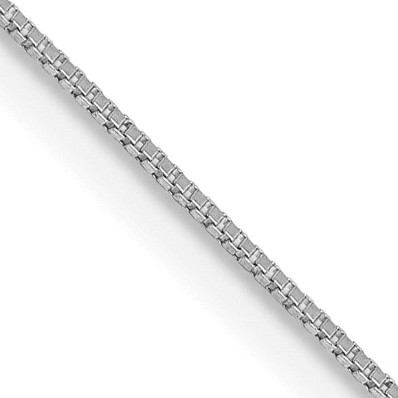 14K White Gold 28 inch .5mm Box with Spring Ring Clasp Chain