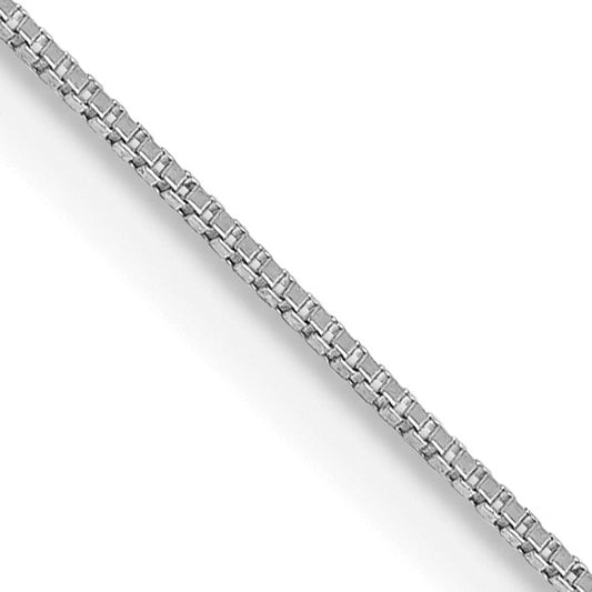14K White Gold 28 inch .5mm Box with Spring Ring Clasp Chain