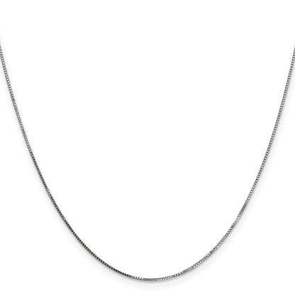 14K White Gold 14 inch .7mm Box with Spring Ring Clasp Chain