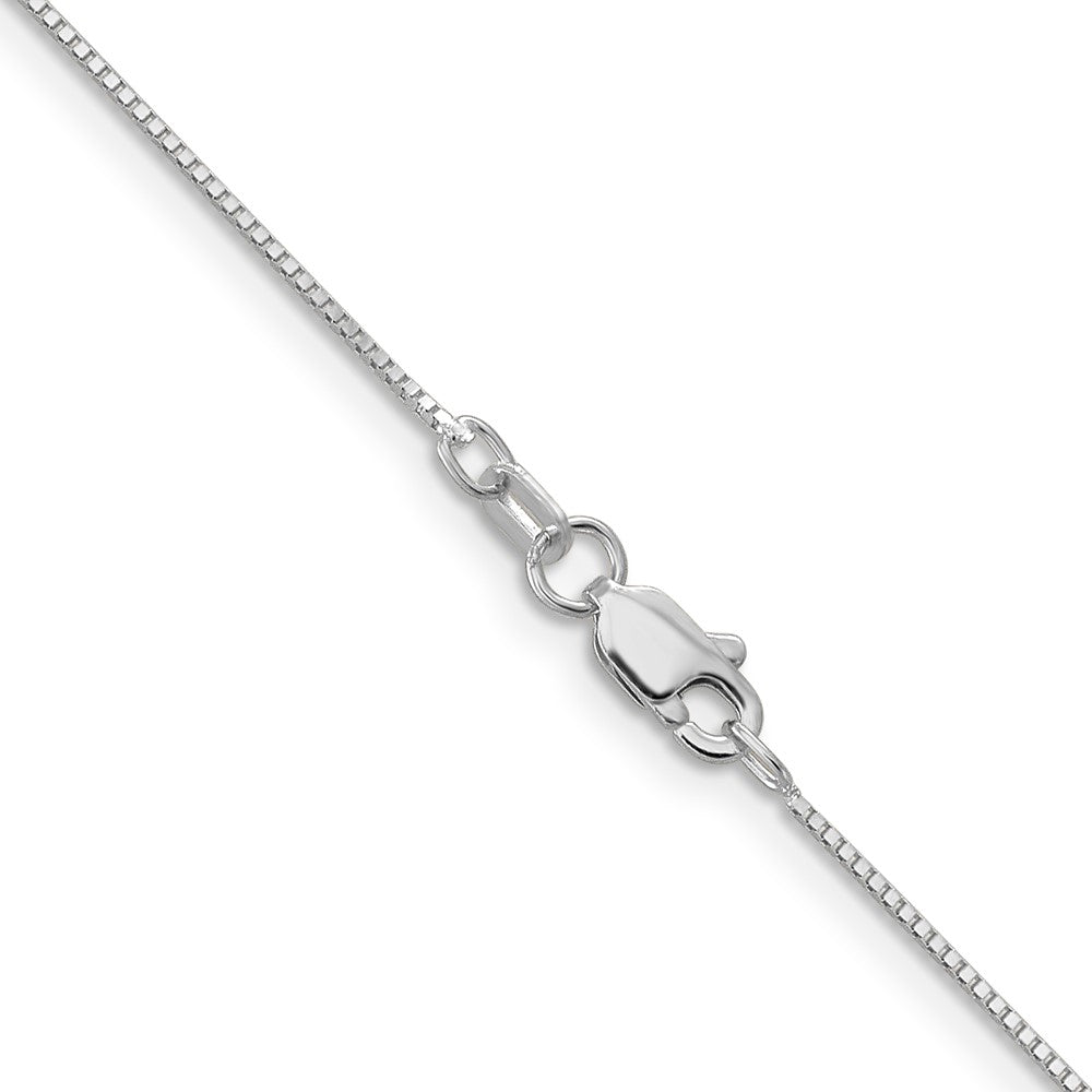 14K White Gold 14 inch .7mm Box with Spring Ring Clasp Chain