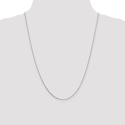 14K White Gold 24 inch .7mm Box with Spring Ring Clasp Chain