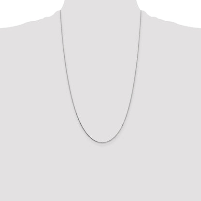 14K White Gold 26 inch .7mm Box with Spring Ring Clasp Chain