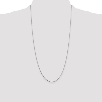 14K White Gold 28 inch .7mm Box with Spring Ring Clasp Chain