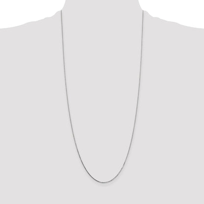 14K White Gold 30 inch .7mm Box with Spring Ring Clasp Chain