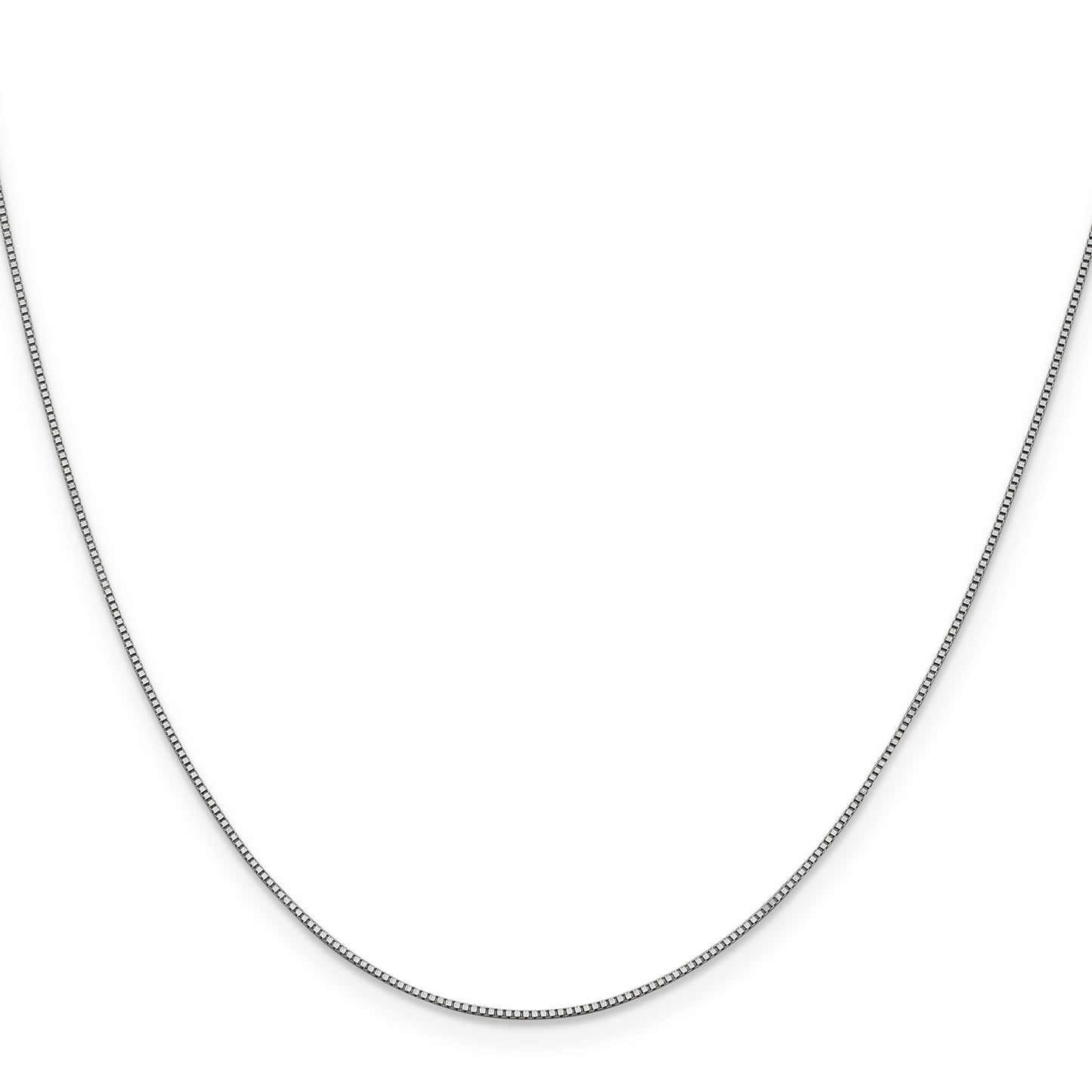 14K White Gold 18 inch .7mm Box with Lobster Clasp Chain