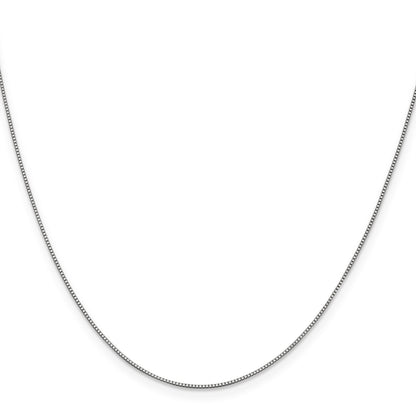 14K White Gold 28 inch .7mm Box with Lobster Clasp Chain