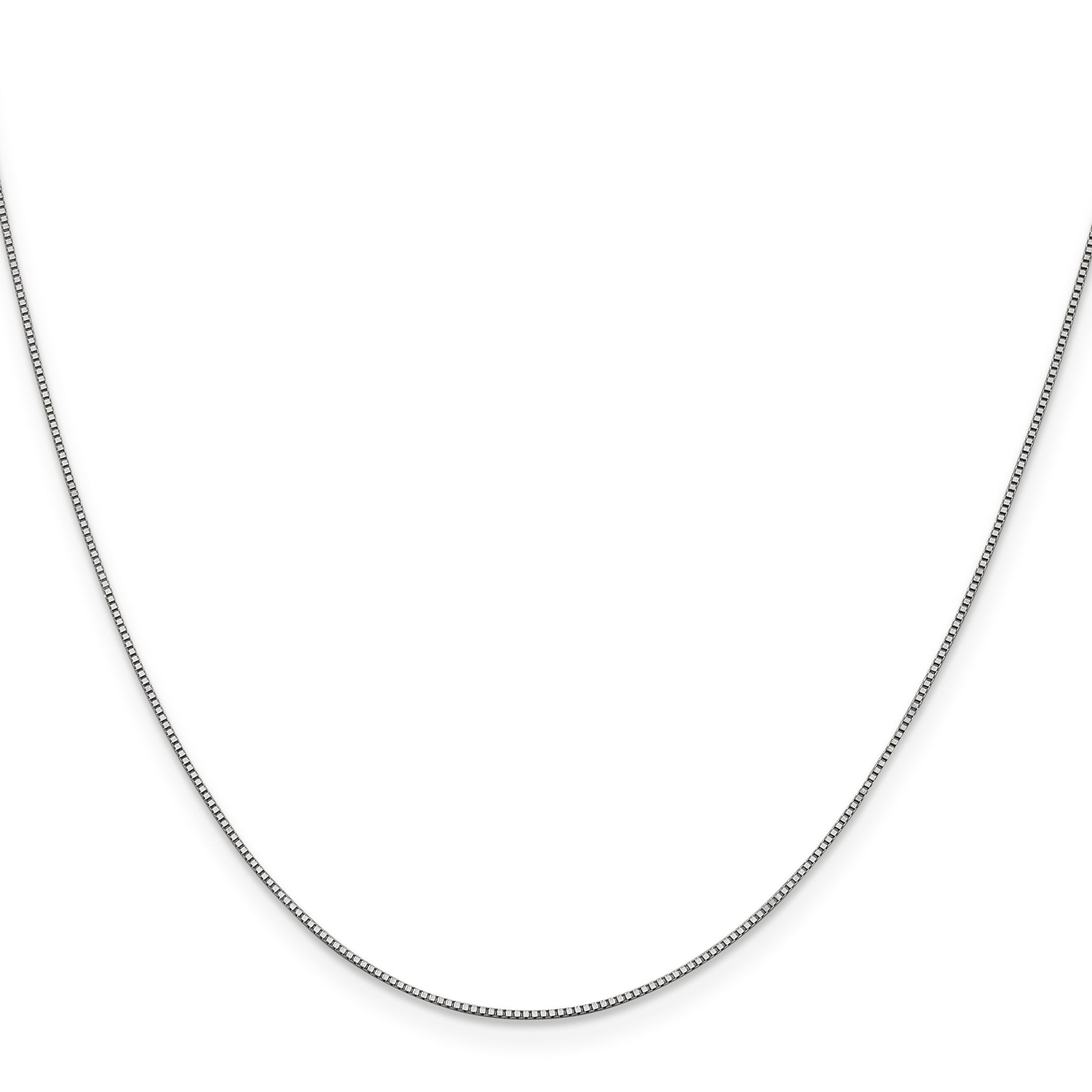 14K White Gold 14 inch .7mm Box with Lobster Clasp Chain