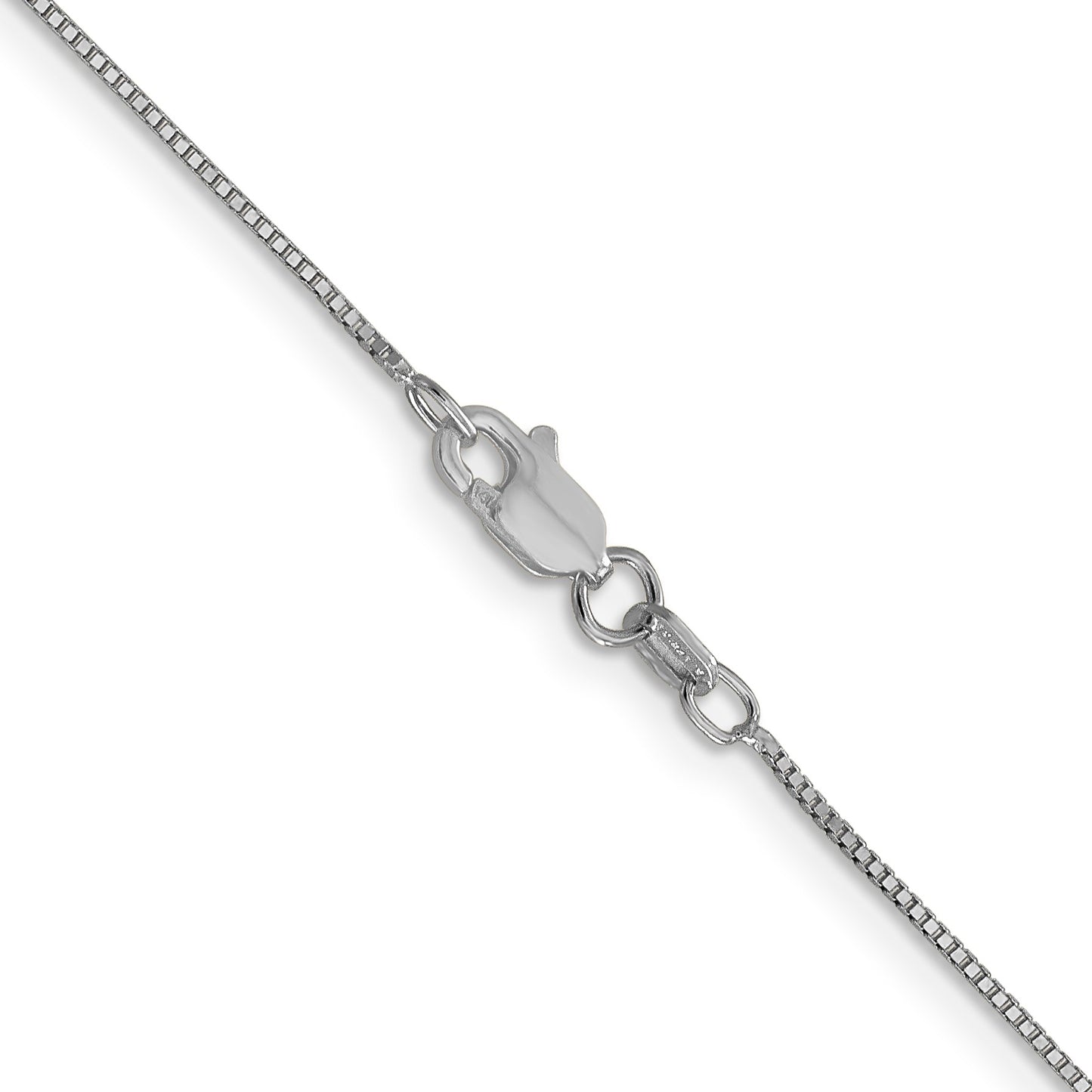 14K White Gold 28 inch .7mm Box with Lobster Clasp Chain