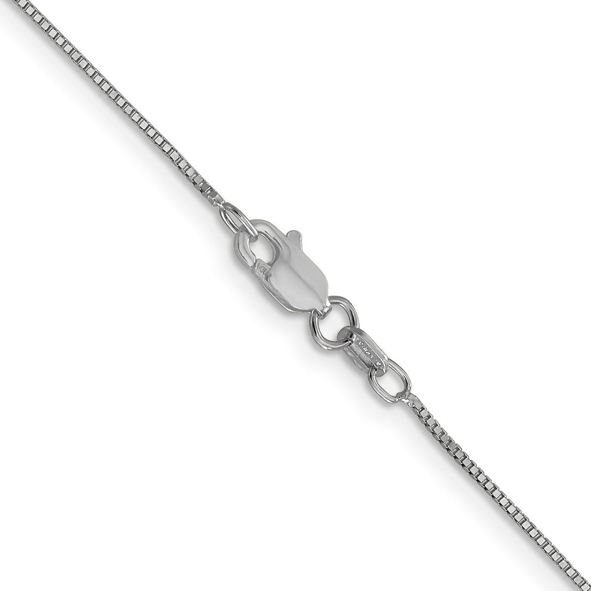 14K White Gold 30 inch .7mm Box with Lobster Clasp Chain