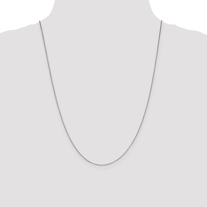 14K White Gold 24 inch .7mm Box with Lobster Clasp Chain