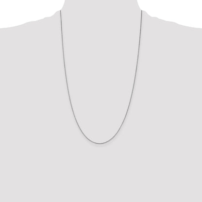 14K White Gold 26 inch .7mm Box with Lobster Clasp Chain