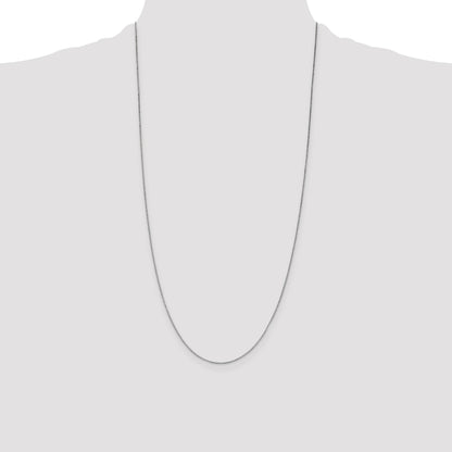 14K White Gold 28 inch .7mm Box with Lobster Clasp Chain