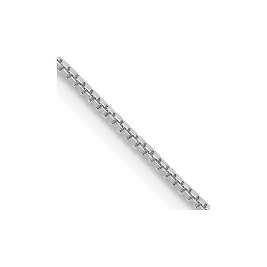 14K White Gold 14 inch .7mm Box with Spring Ring Clasp Chain