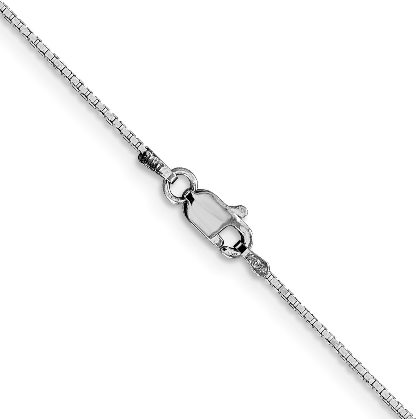 14K White Gold 26 inch .95mm Box with Lobster Clasp Chain