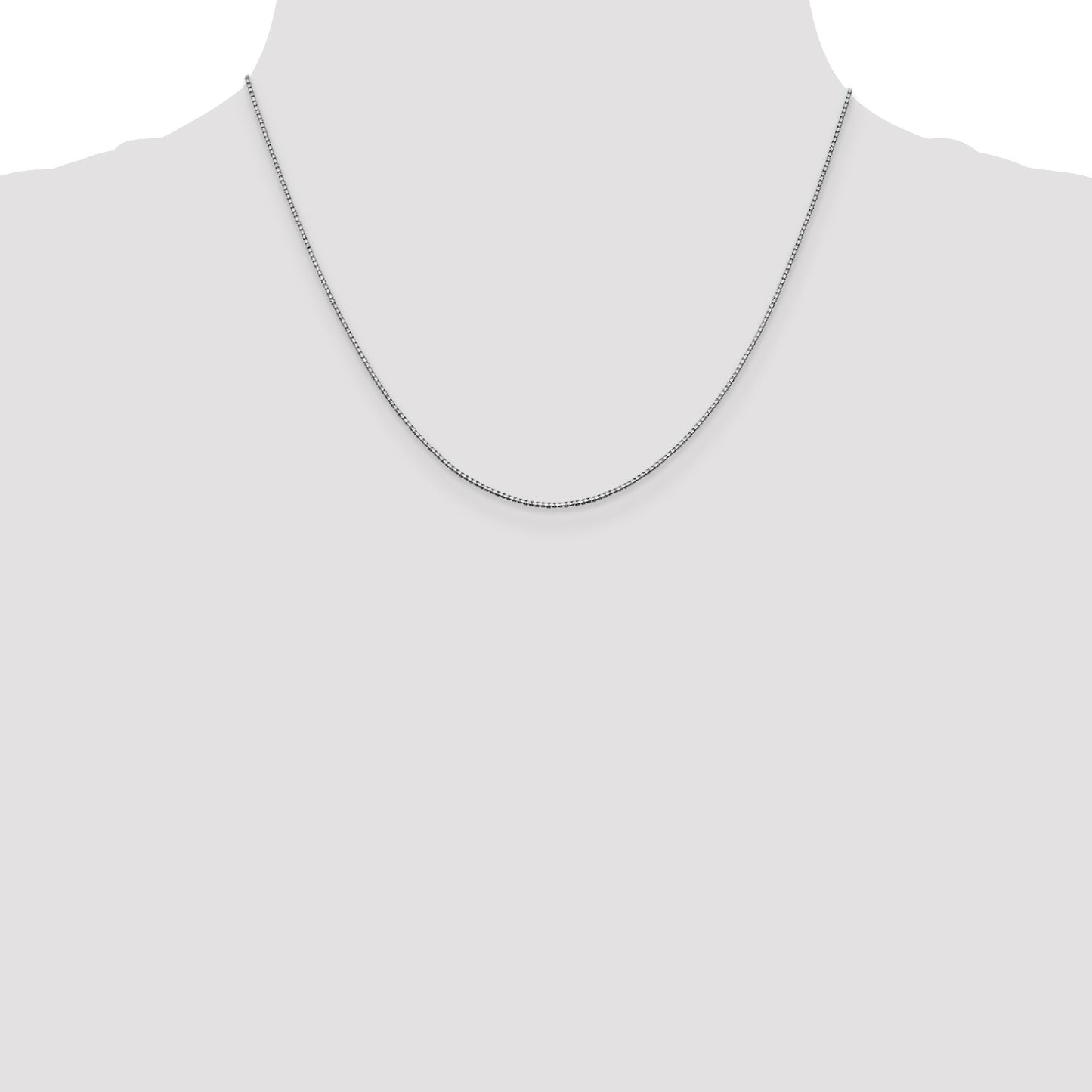 14K White Gold 18 inch .95mm Box with Lobster Clasp Chain