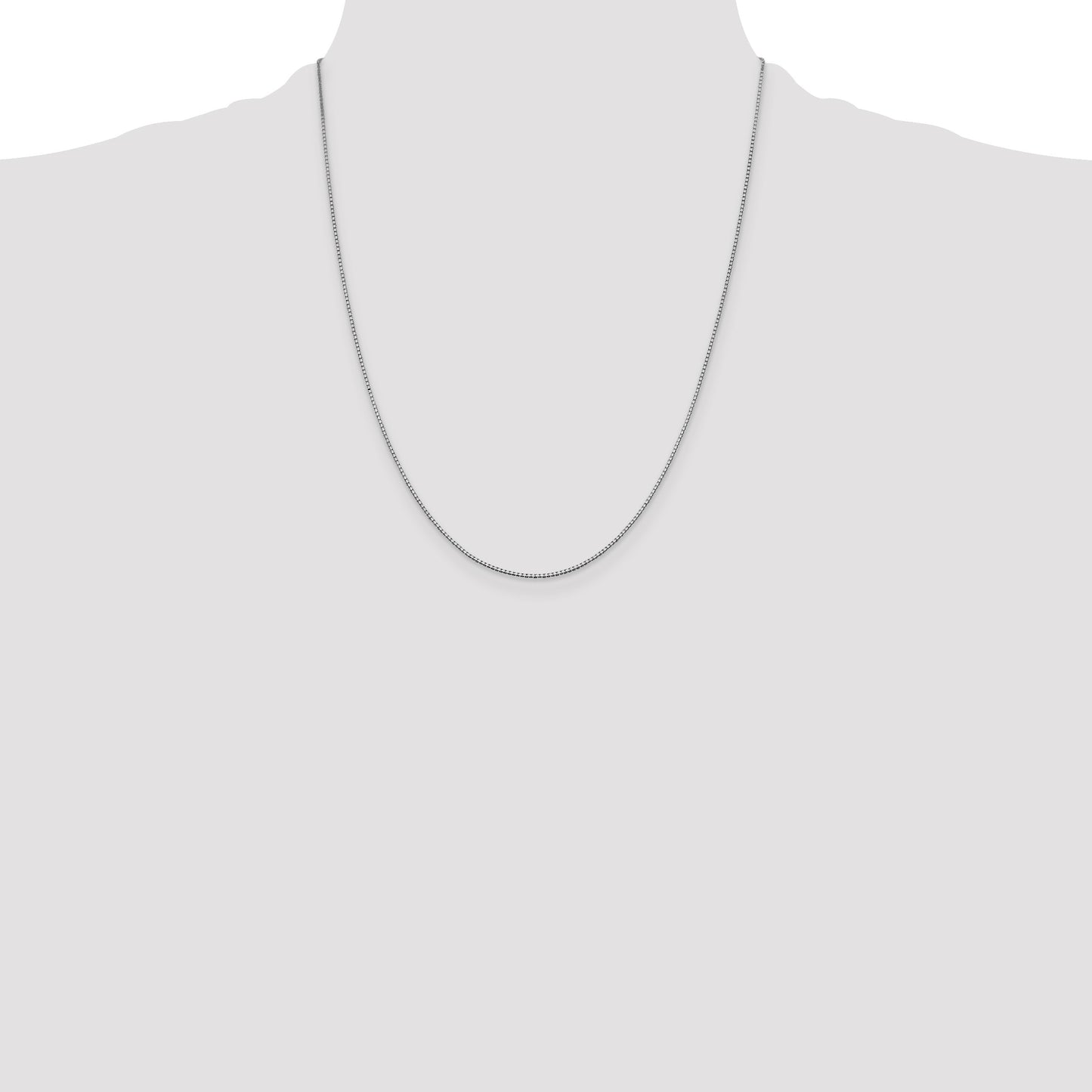 14K White Gold 22 inch .95mm Box with Lobster Clasp Chain