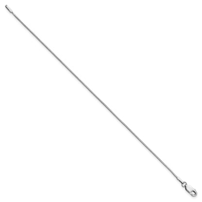 14K White Gold 9 inch .95mm Box with Lobster Clasp Anklet