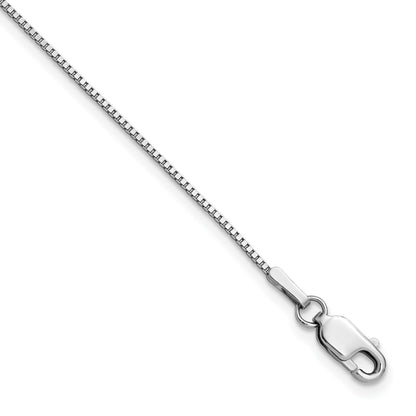 14K White Gold 26 inch .95mm Box with Lobster Clasp Chain