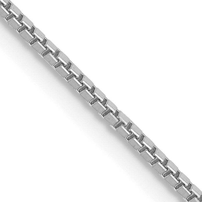 14K White Gold 28 inch 1mm Box with Lobster Clasp Chain