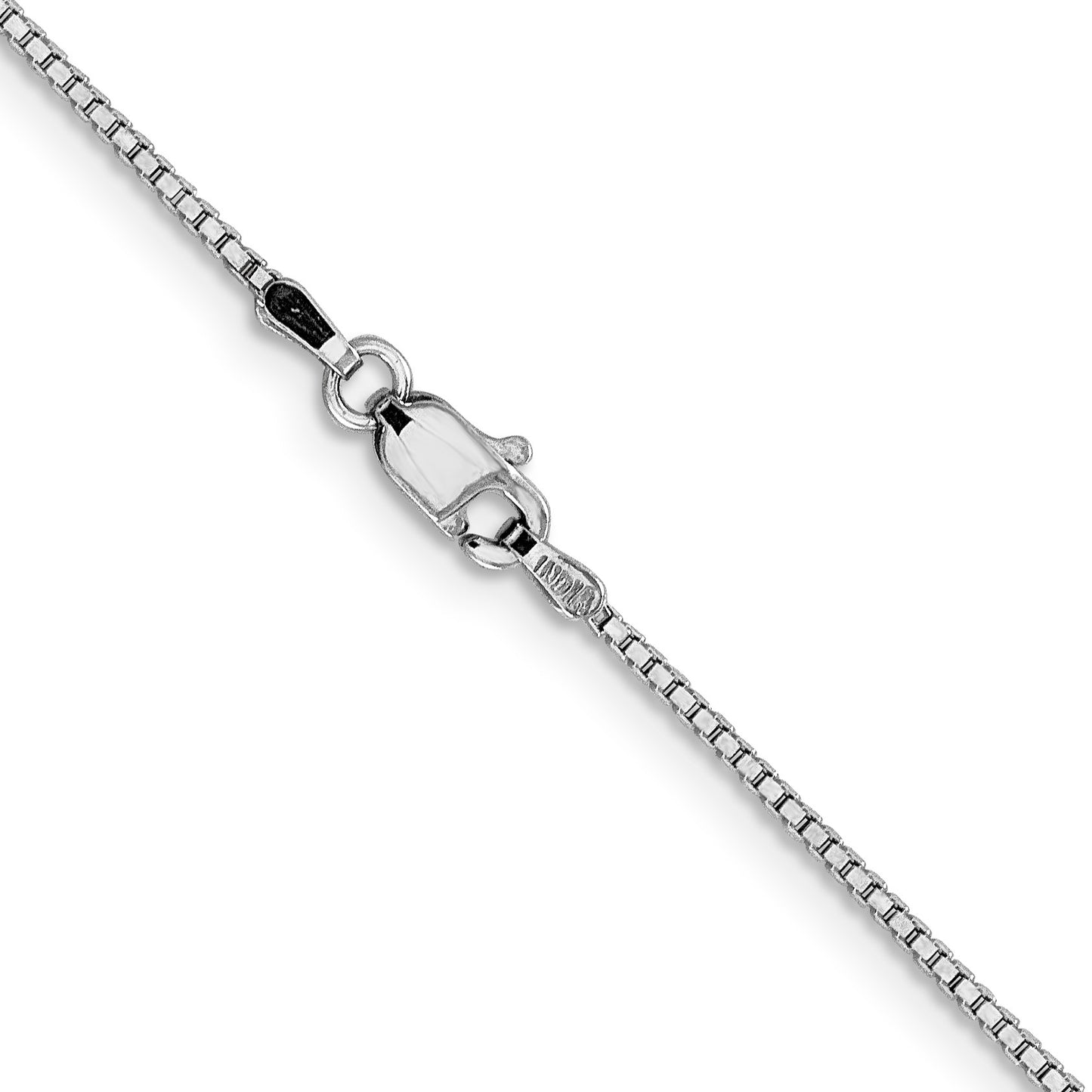 14K White Gold 20 inch 1.05mm Box with Lobster Clasp Chain
