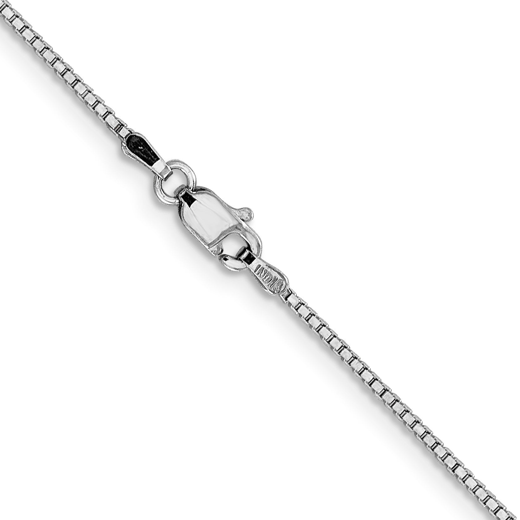 14K White Gold 20 inch 1.05mm Box with Lobster Clasp Chain