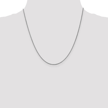 14K White Gold 20 inch 1.05mm Box with Lobster Clasp Chain
