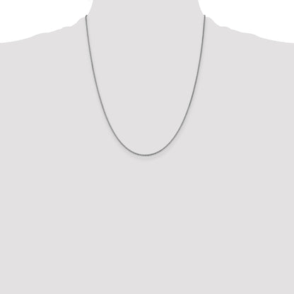 14K White Gold 22 inch 1.05mm Box with Lobster Clasp Chain