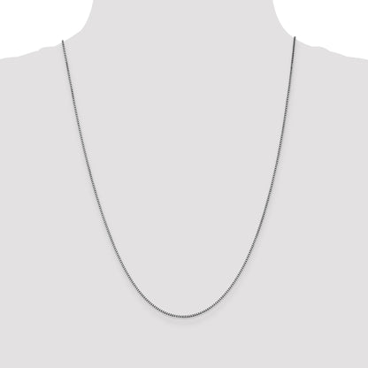 14K White Gold 24 inch 1.05mm Box with Lobster Clasp Chain