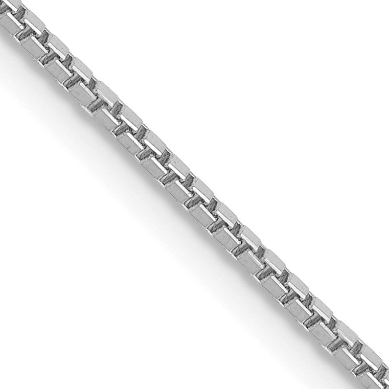 14K White Gold 20 inch 1.05mm Box with Lobster Clasp Chain