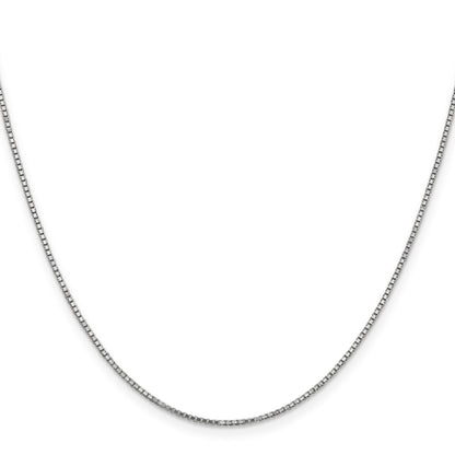 14K White Gold 16 inch 1.1mm Box with Lobster Clasp Chain