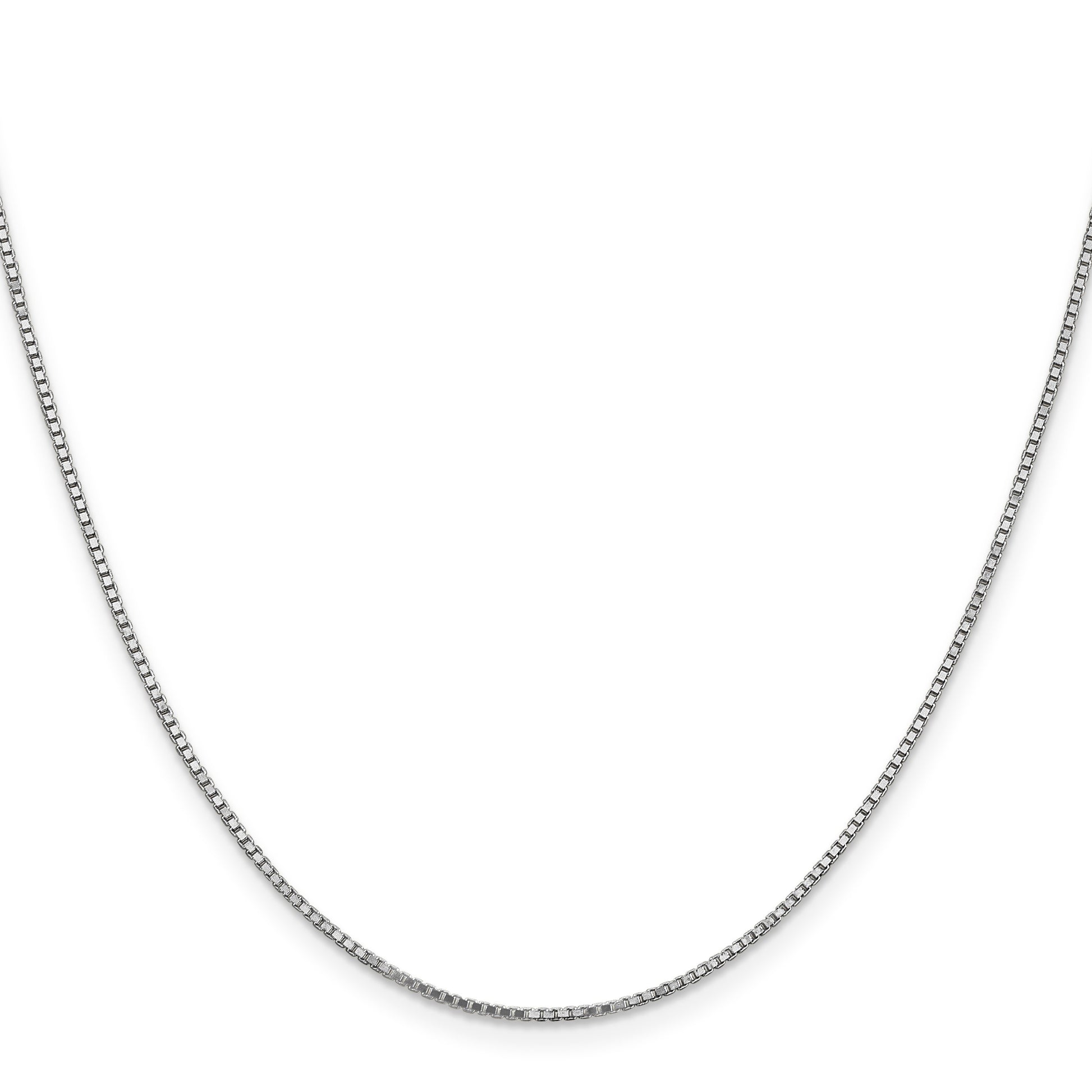 14K White Gold 30 inch 1.1mm Box with Lobster Clasp Chain