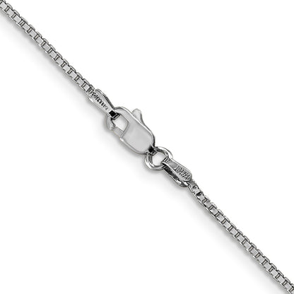 14K White Gold 16 inch 1.1mm Box with Lobster Clasp Chain