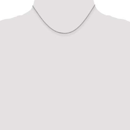 14K White Gold 14 inch 1.1mm Box with Lobster Clasp Chain