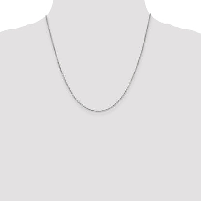 14K White Gold 20 inch 1.1mm Box with Lobster Clasp Chain