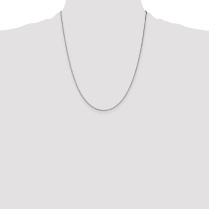 14K White Gold 22 inch 1.1mm Box with Lobster Clasp Chain