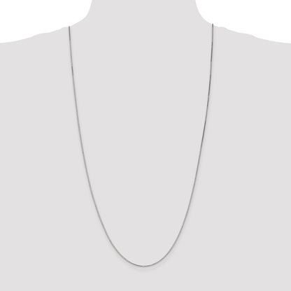 14K White Gold 30 inch 1.1mm Box with Lobster Clasp Chain